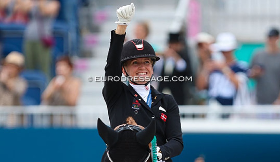 Nanna Merrald on Blue Hors Zepter at the 2024 Olympic Games :: Photo © Astrid Appels