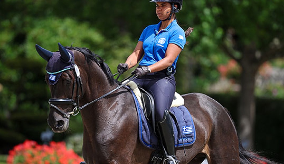 Eleni Barmpati on Formentera at the 2025 European Young Riders Championships :: Photo © Astrid Appels