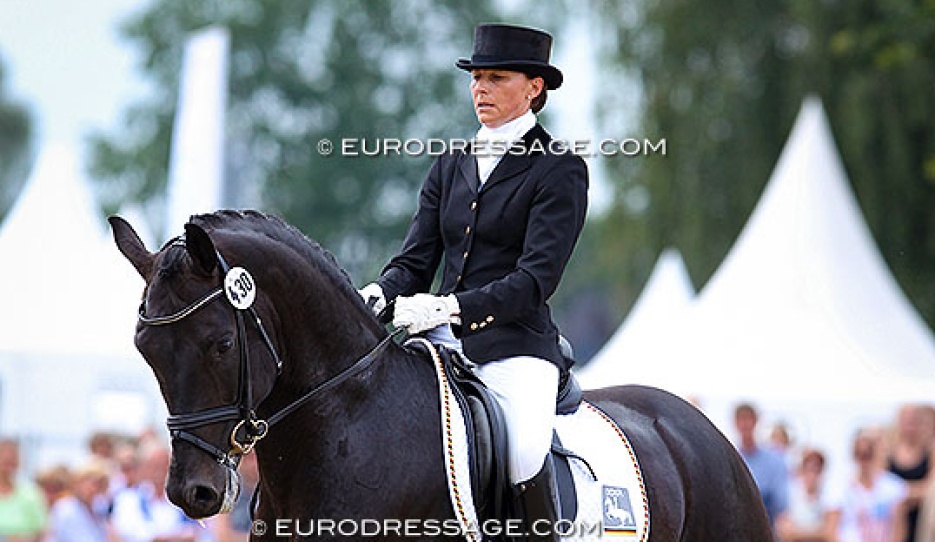 Ines Westendarp and Furstenball at the 2011 World Young Horse Championships :: Photo © Astrid Appels