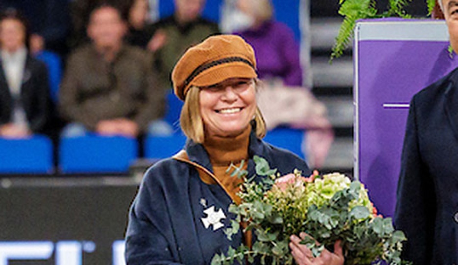 Eva Simeoni at the 2022 CDI Stuttgart where she received the German Equestrian Cross in Silver :: Photo © Stefan Lafrentz