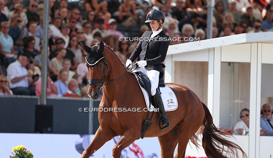 Johanna Wadenspanner on DSP Valentin at the 2025 World Young Horse Championships :: Photo © Astrid Appels