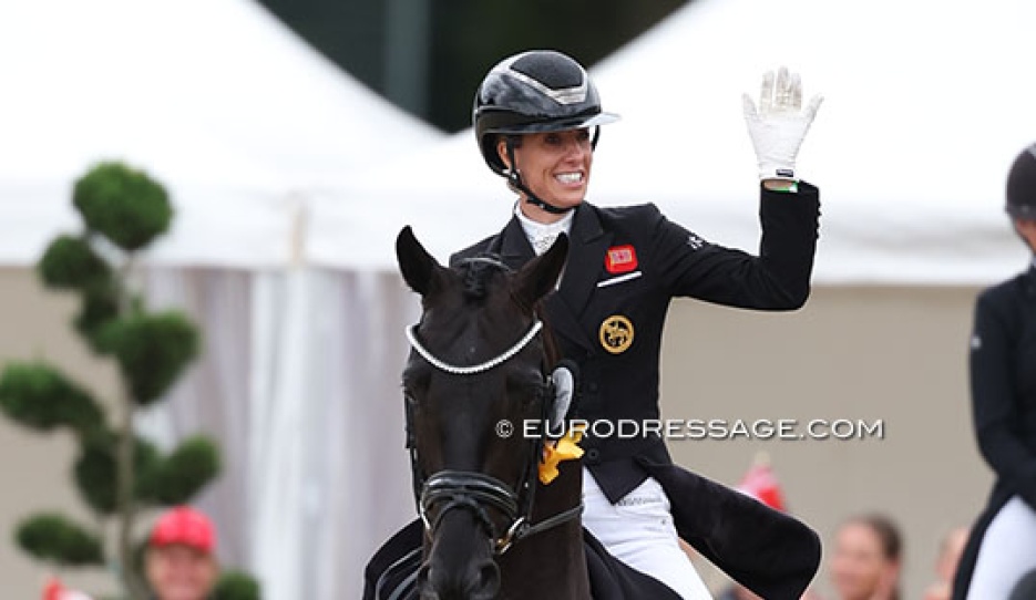 Charlotte Dujardin and Secret Agent at the 2026 World Championships for young dressage horses :: Photo © Astrid Appels