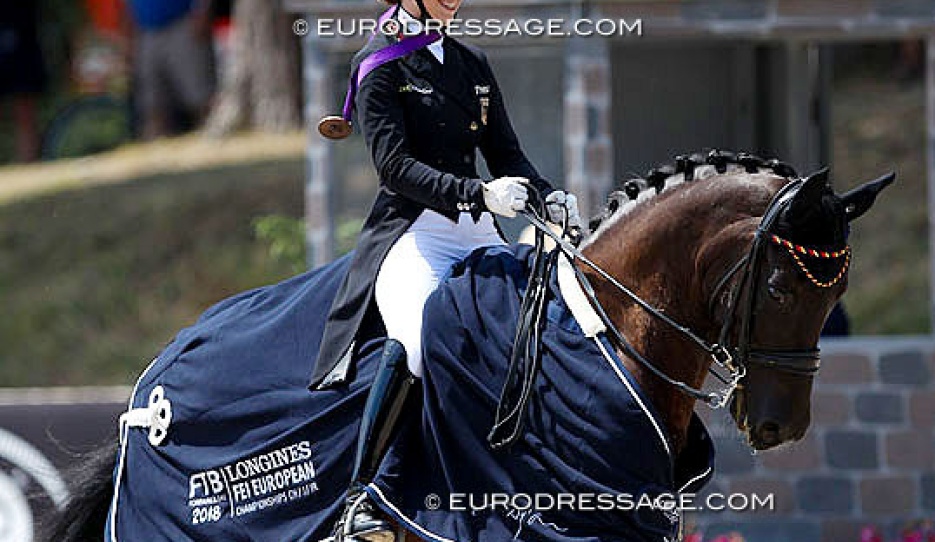 Romy Allard and Summer Rose win bronze at the 2018 European Junior Riders Championships :: Photo © Astrid Appels