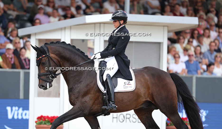 Dorothee Schneider and Segantini at the 2025 World Young Horse Championships :: Photo © Astrid Appels