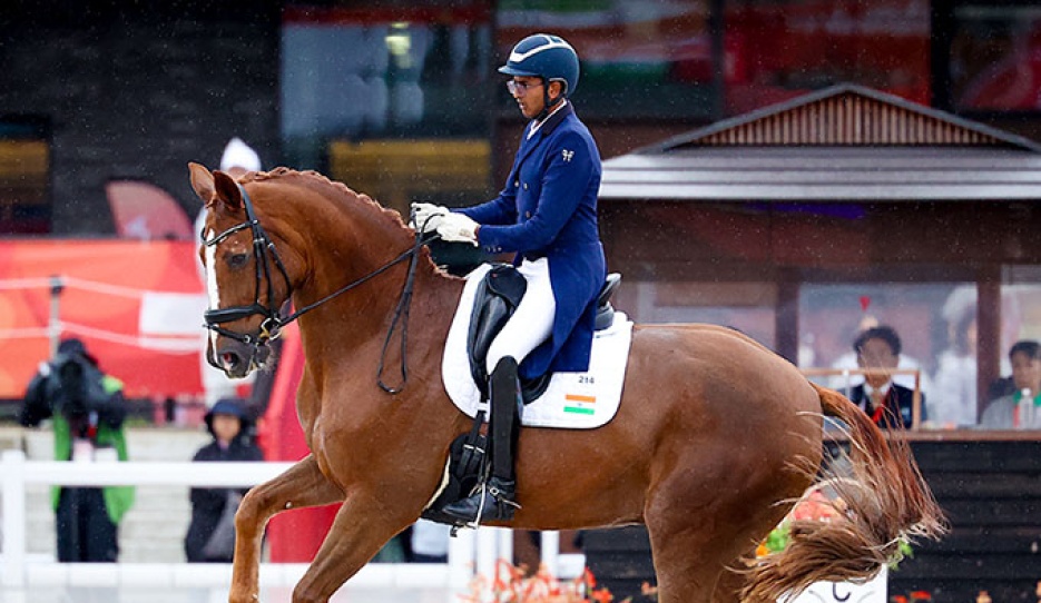 India's Hriday Chheda and Dono di Maggio at the 2026 Asian Games in Tokyo :: Photo © Astrid Appels