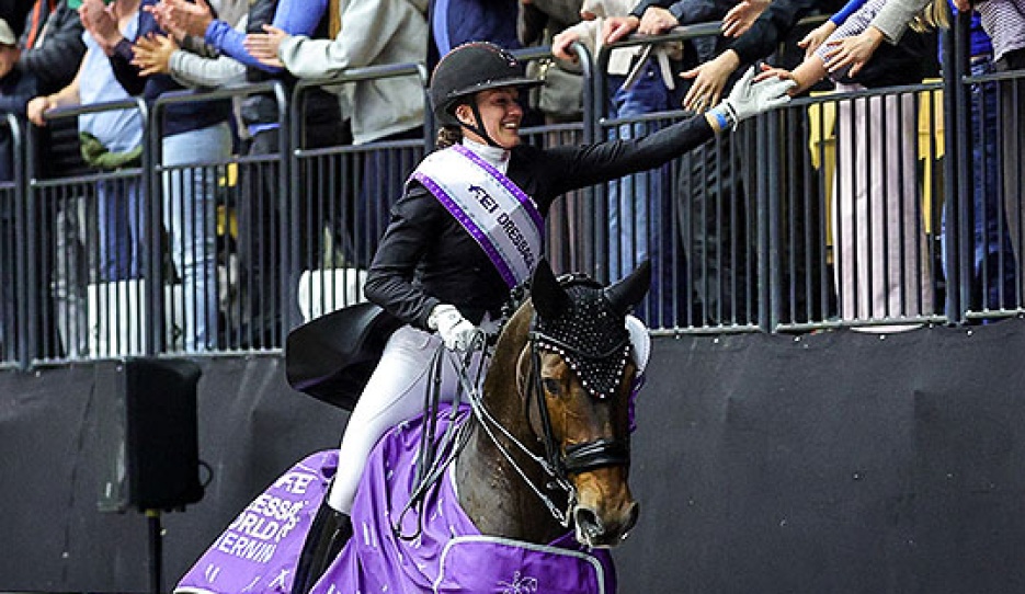 Cathrine Laudrup-Dufour (DEN) and Mount St John Freestyle, winners of the FEI Dressage World Cup™ 2026/27 - Herning :: Photos © Pernilla Hägg