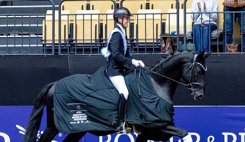 Alexander Yde Helgstrand and Furious at the 2026 Danish Young Horse Championships