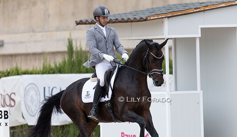 Juan José González de las Cuevas Pimienta and Forsete LVST are the 4-year old champions at the 2026 Spanish Young Horse Championships :: Photo © Lily Forado