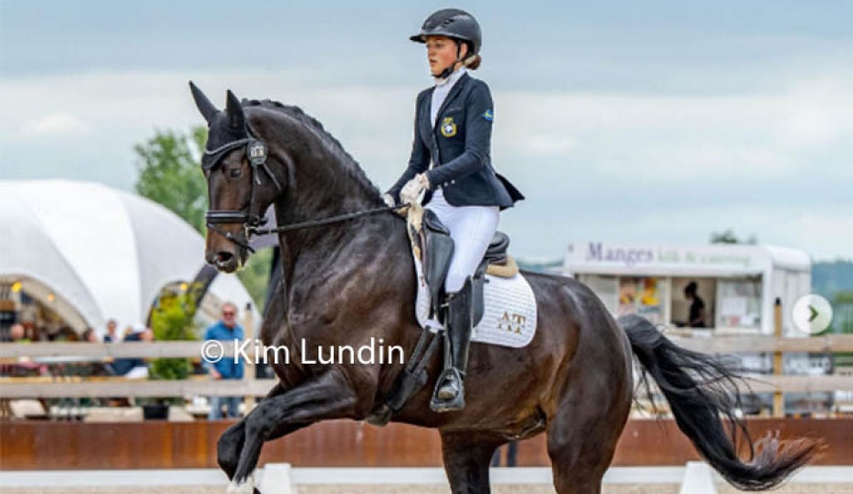 Ronja kardos on Quick Dream at the CDN Stockholm. She has been riding him since September 2023 :: Photo © Kim Lundin
