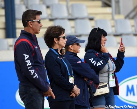 U.S. team trainer Robert Dover, U.S. trainer Kathy Connelly, soon to be U.S. team trainer Debbie McDonald, and Under 25 mom Melanie Pai
