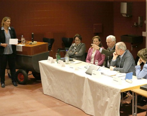The panel with Susanne Hunziker, Anna Mengia Aerne Caliezi, Ton de Ridder, Franz Häfliger, and Christine Fankhauser
