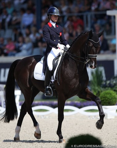 With a 74.435% score in Aachen, Charlotte Fry and Dark Legend are challenging Richard Davison on Bubblingh for that fourth British team spot for Rotterdam