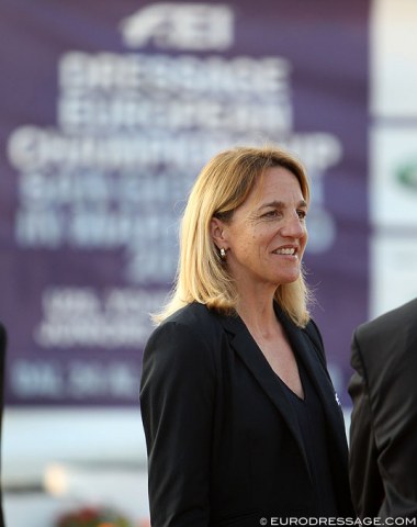 FEI Dressage Director Bettina de Rham was in San Giovanni for the team prize giving