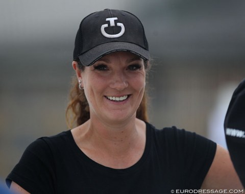 Belgian FEI rider Cindy Schuurmans at the horse inspection