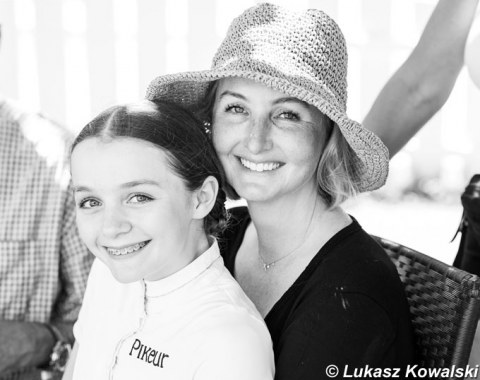 Rose Oatley with her mom, Australian dressage Olympian Kristy Oatley