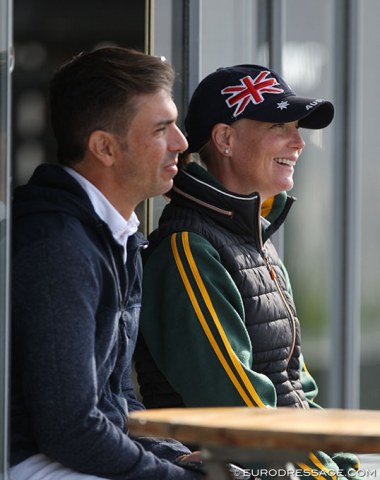 Brazilian Rodolpho Riskalla and Australian Rebecca Williams-O'Brian watching the Grand Prix