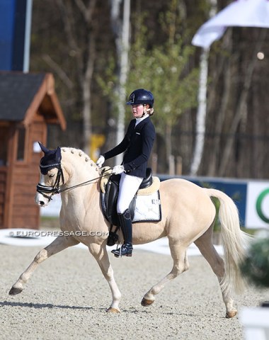 Dutch Yasmin Westerink on her brand new ride, Cognac IX, a three time European Pony Championship participant