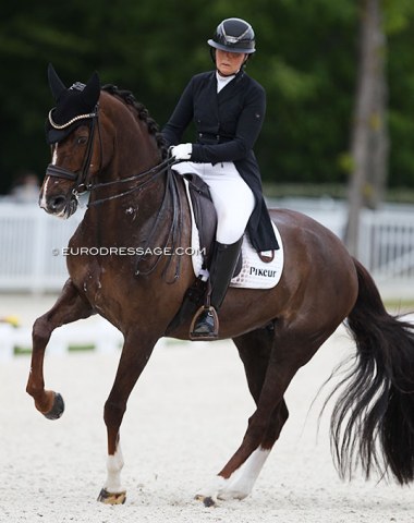 Another one to watch out for: Sweden's Johanna Due Boje and Mazy Klovelhoj (by Bocelli x National Zenith xx). This mare has super talent for pi-pa but could be a bit lighter in the contact