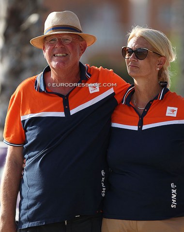 Jan and Monique Peutz. Monique is the Dutch youth team trainer and also the personal coach of Luiten (as well as a 4* international dressage judge)