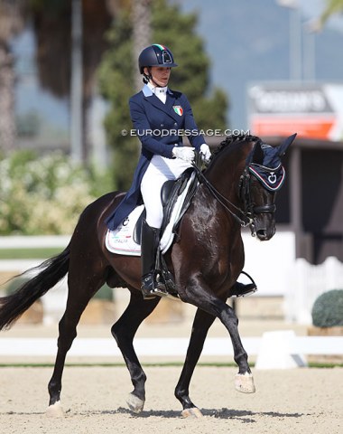 Caterina Sangiorgi on the Hanoverian bred Totally More (by Totilas x Dream of Glory)