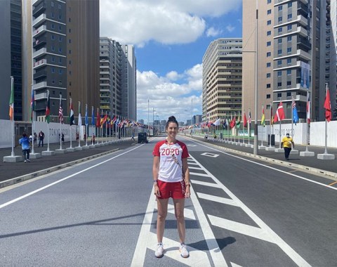 Denmark's Carina Cassoe Kruth in the Olympic Village