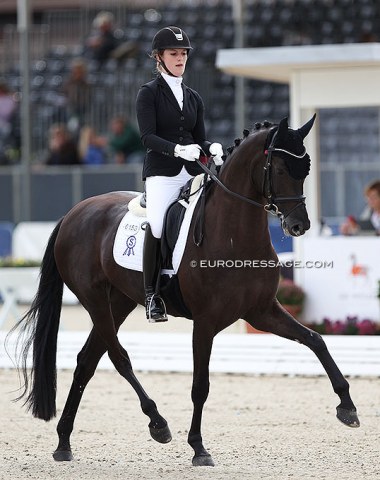 German Pia-Christin Matthes riding for Switzerland on Hof Kasselmann's Swiss warmblood mare Real Black (by Furstenball)