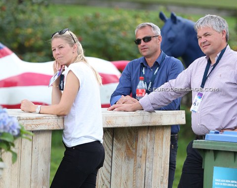 Team Blue Hors: owner Agnete Kirk Thinggaard, sport director Ulrik Sorensen, and CEO Ole Magnus Petersen
