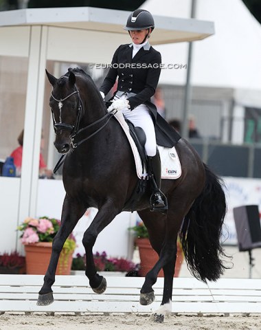Renate van Uytert had two horses in the finals. Here she is on Just Wimphof (by Riccione x De Niro)