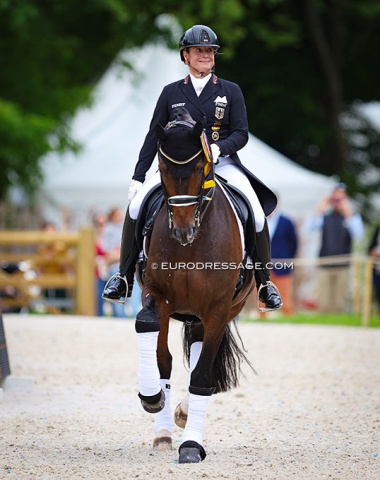 Isabell Werth on Quantaz in the lap of honour