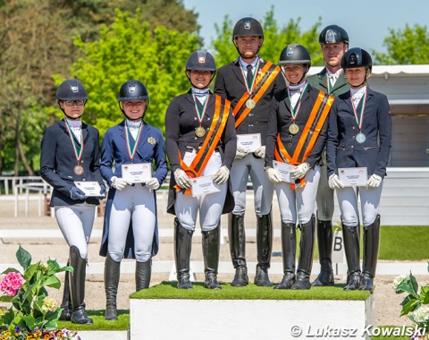 The medallists at the 2022 Central European Young Horse Championships