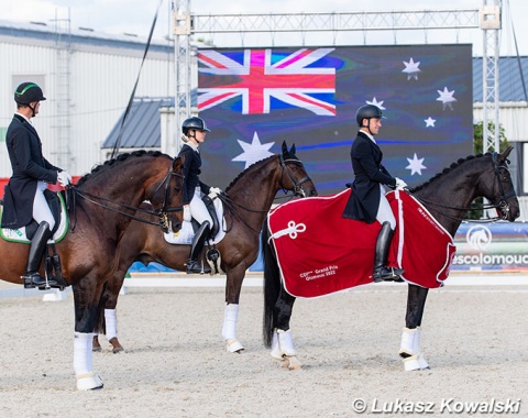 Gmoser, Pearce and McLean in the prize giving ceremony