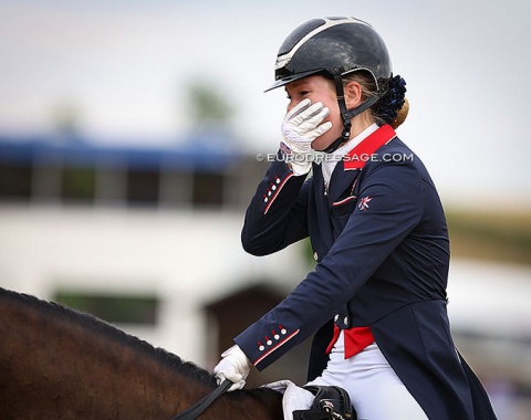 A sad ending to India Durman-Mills' European Championships as she got eliminated when her horse reared