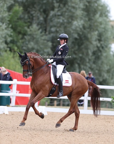 Austria's Corinna Gebhard and Bellagio completed the top 10 with 69.576%