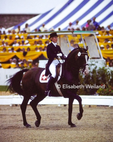 Back in the big times: Swiss Christine Stückelberger and the entirely Swedish bred stallion Gauguin de Lully CH (by Chagall x Gaspari) who was a registered Swiss warmblood due to his mother being imported in foal with him.