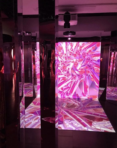 Artechouse celebrated the Pantone colour of the year: magenta