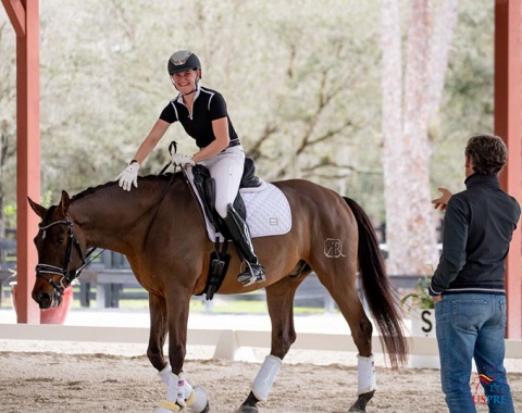 Carly Costello is all smiles after riding with Juan Manuel Munoz