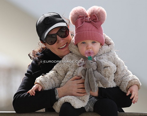 Belgian international small tour rider Cindy Schuurmans with her almost 2-year old daughter Lily Rose