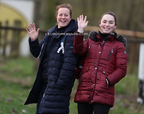 Skarsoe's long-time competition groom Claire James (left) who also used to freelance groom for Lottie Fry
