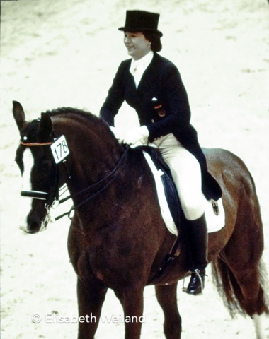 German 1976 Olympic team champion Gabi Grillo and her Hanoverian Losander (by Lotse I).