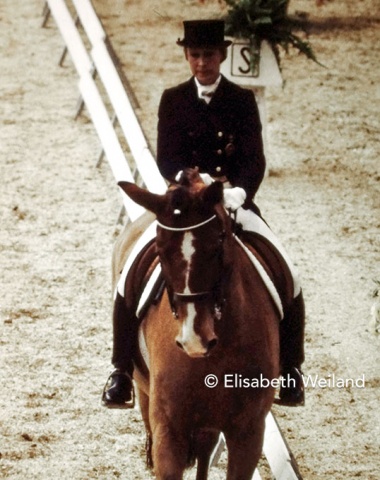 Christine Stückelberger rode her 1984 Olympic reserve horse Rubelit von Unkenruf in her first of several finals to follow.
