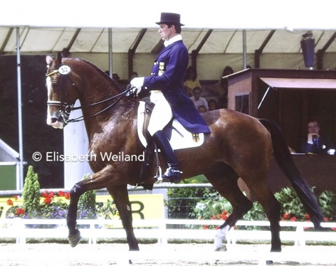 German Johann Hinnemann and the Dutch bred Doruto-son Ideaal repeated their individual bronze medal from 1986, after the substance of theobromine was found in Christine Stückelberger’s stallion Gauguin de Lully and he got disqualified