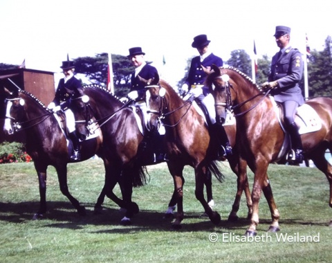 Silver for the strongest Swiss team in history: Christine Stückelberger (left) with Gauguin de Lully CG, Otto Hofer and Limandus, Daniel Ramseier and Orlando and Ulrich Lehmann with Xanthos.