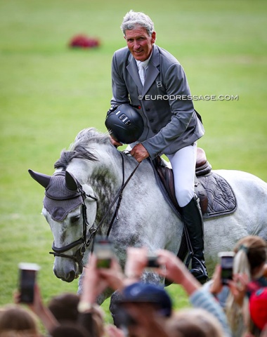 Ludger Beerbaum on Mila riding his final lap in Aachen as he announced his retirement from sport