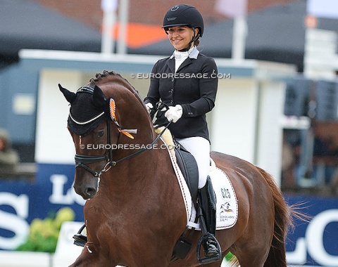 Charlott Maria Schurmann on Claude Niedner's Hanoverian stallion Life Time (by Livaldon x Furstenball). They were 9th with 8.06 points