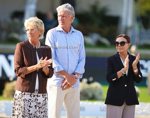 Ulrike Nivelle (president of the ground jury), Ludger Beerbaum (show organiser) and Maribel Alonso (chair of the FEI Dressage Committee)