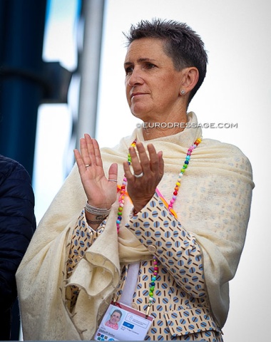 Former double Olympic champion (1988, 1992) Nicole Uphoff is always in Aachen for interviews with German television