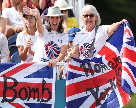 Becky Moody fans brought special flags. One read "Homemade in Yorkshire"