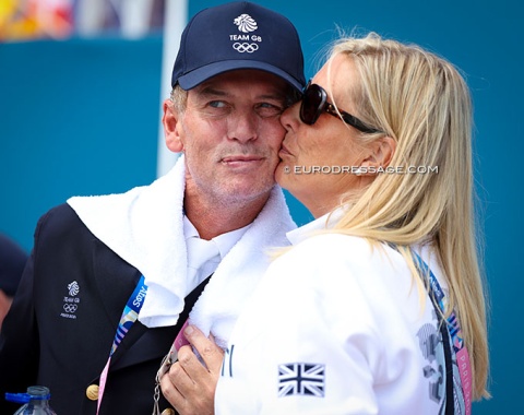 Danish Anne van Olst kisses Carl Hester