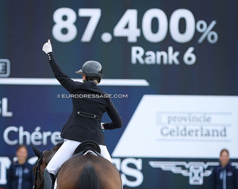 Camille Judet Cheret celebrates her score on Emoji SL