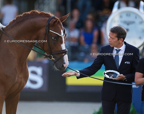 FEI Dressage Sport manager Philippe Maynier and Severucci HT